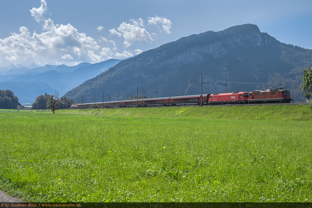 Am 21. Juli 2014 wurde eine Railjet Komposition der ÖBB von Buchs SG nach Chiasso überführt. Traktioniert wurde der Zug durch die ÖBB 1216 004. Infolge fehlender Schweiz-Zulassung der Rh 1216 wurde die Komposition ab der Schweizer Grenze durch die SBB 11129 angeführt. Am Freitag, 25. Juli 2014 verkehrte die Komposition wieder zurück nach Buchs SG, führend mit den beiden Lokomotiven der ÖBB und SBB. Grund für die Fahrt nach Chiasso waren Störstrommessungen im Gleichspannungsnetz Italiens.